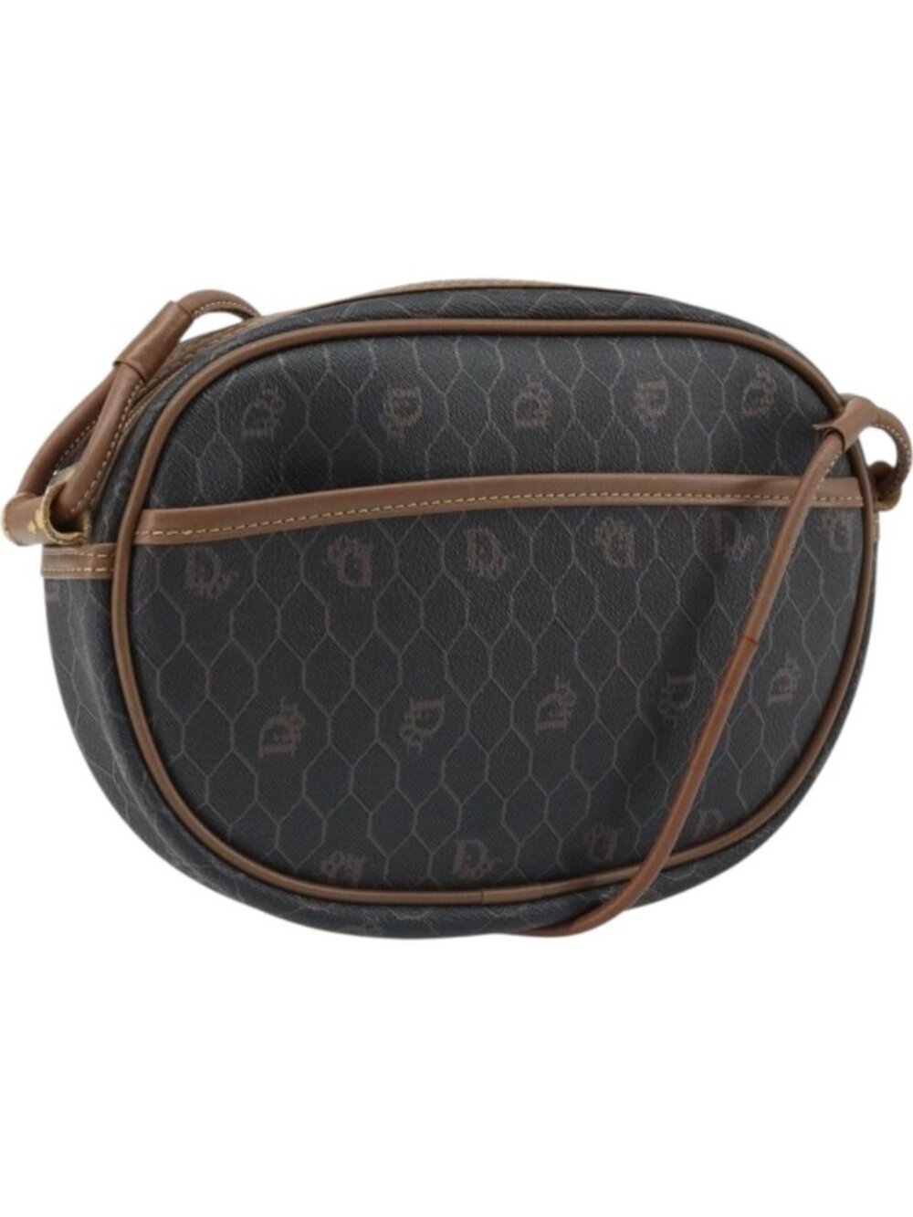 Christian Dior Honeycomb Canvas Shoulder Bag PVC Black